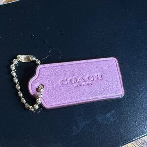 Coach Lavender Purse Leather Tag or Keychain.